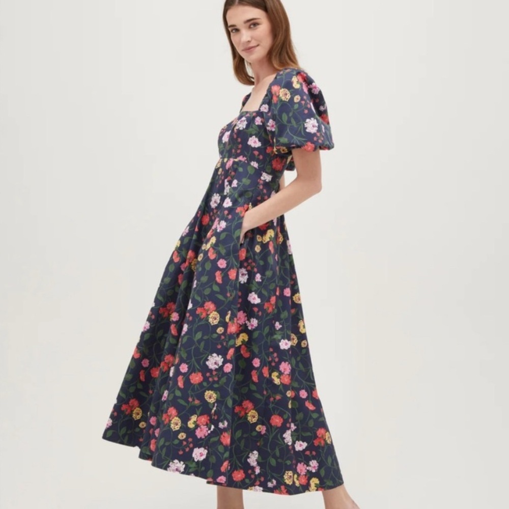 Hill House Navy Floral Midi Dress